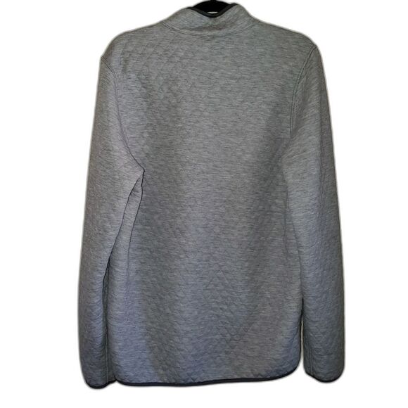 Marine Layer Corbet Quilted Reversible Mock Neck Pullover Long Sleeve Gray Large - Picture 3 of 13